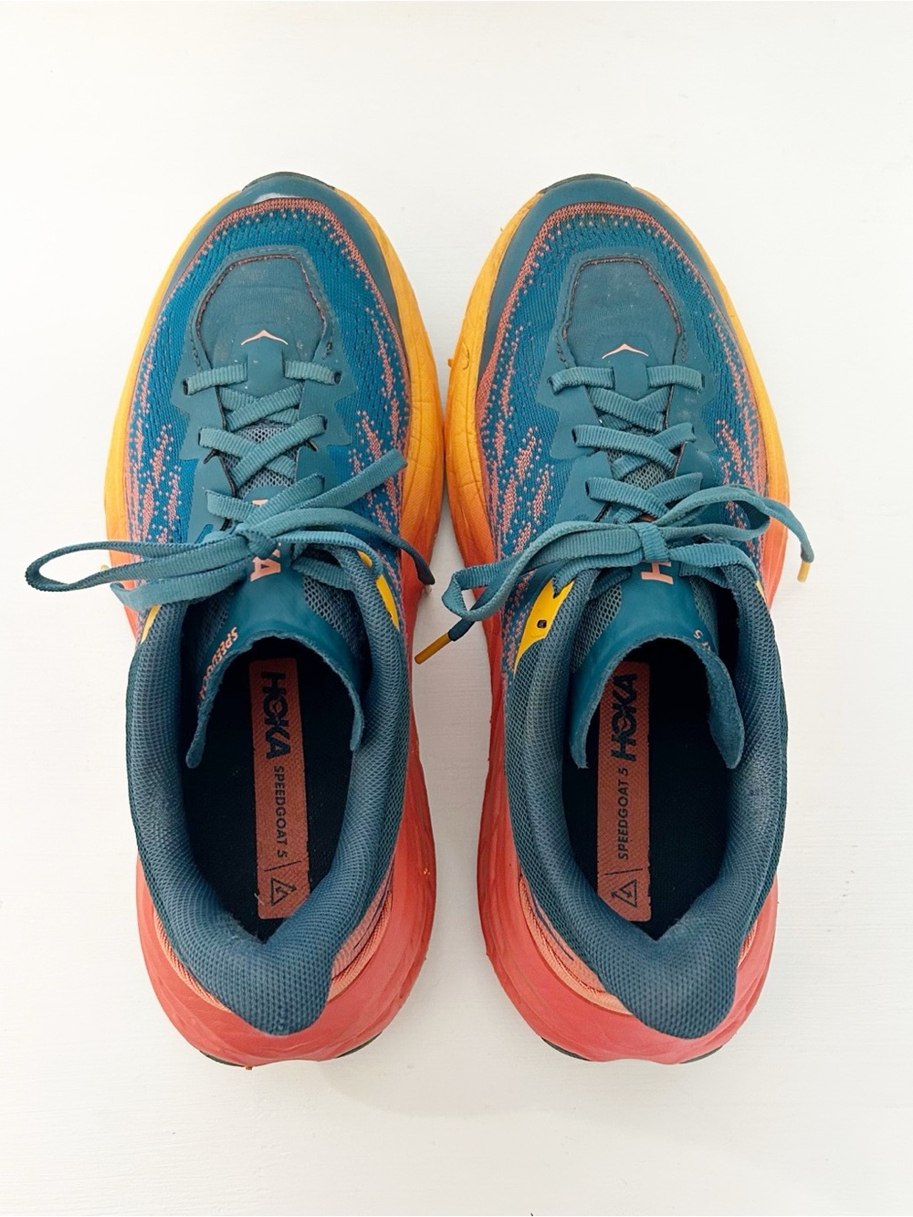 HOKA ONE ONE Speedgoat running shoes blue and coral - Picture 7 of 10